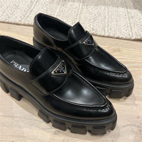 prada loafers used|prada monolith loafers second hand.